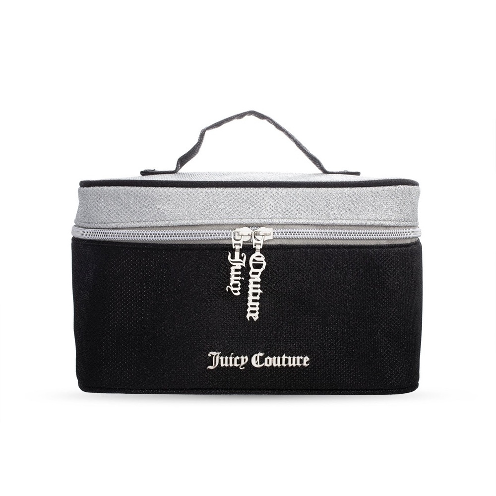 NWT Juicy Couture Travel makeup train case with small travel bottle